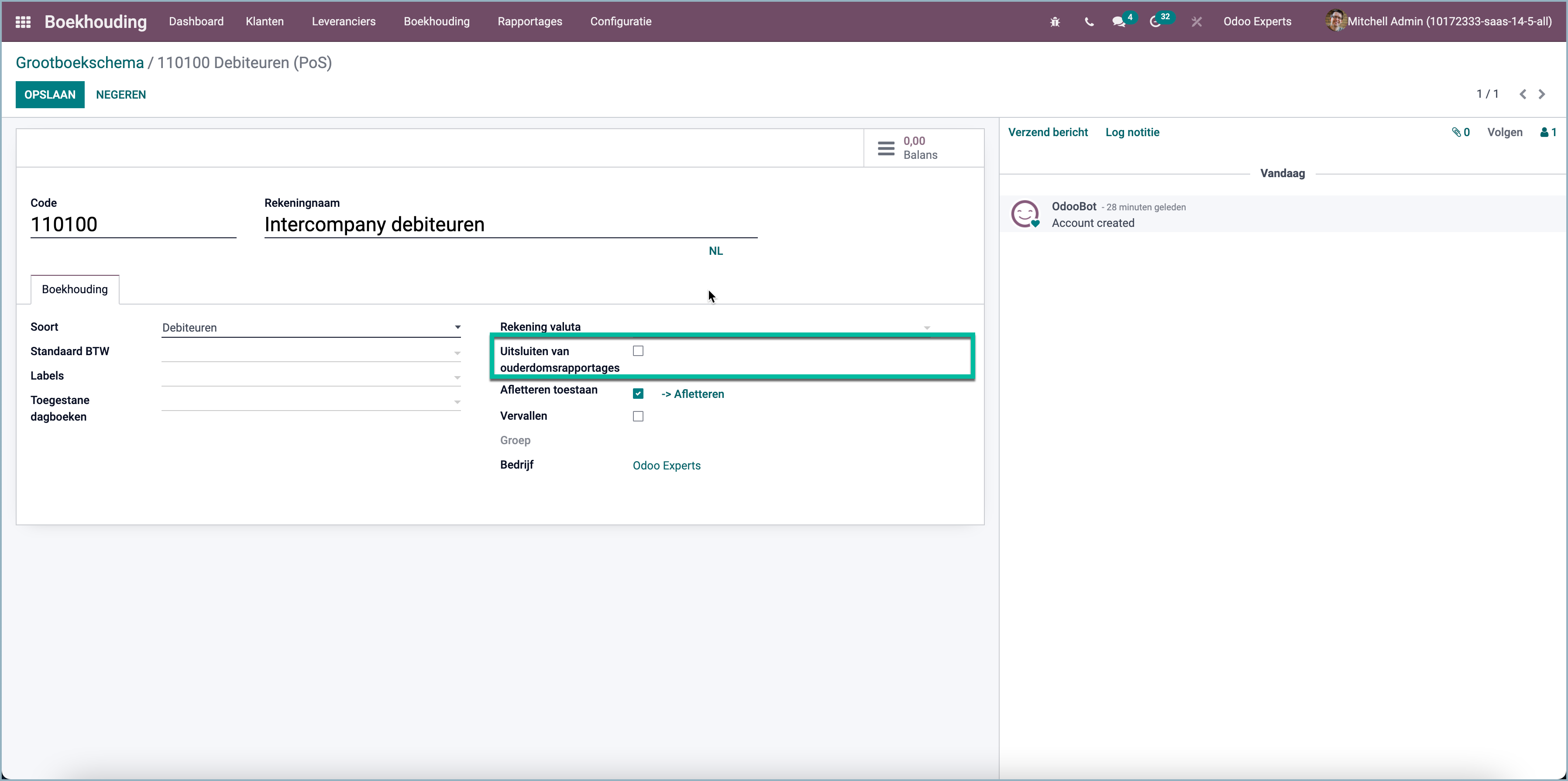 Excluding accounts from the aging analysis