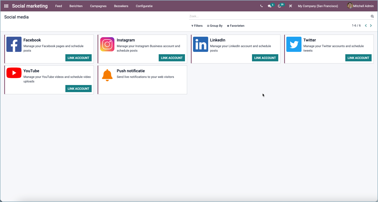 Odoo Social Media View