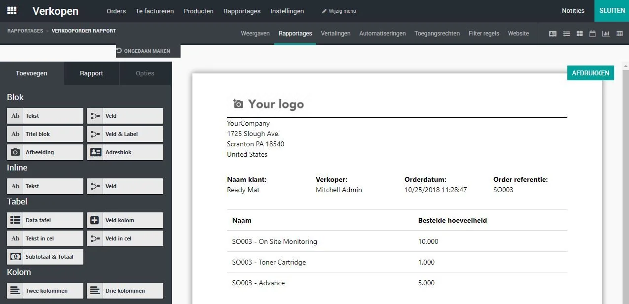 Odoo Studio preview